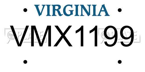 VMX1199 Virginia License Plate