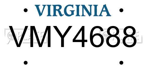 VMY4688 Virginia License Plate