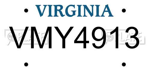 VMY4913 Virginia License Plate