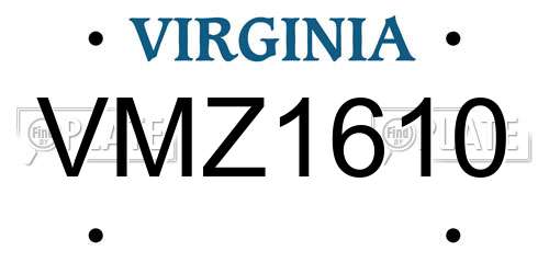 VMZ1610 Virginia License Plate