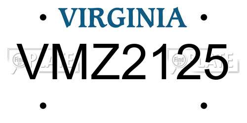 VMZ2125 Virginia License Plate