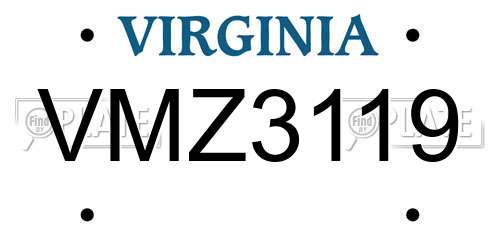 VMZ3119 Virginia License Plate