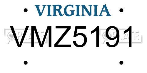 VMZ5191 Virginia License Plate