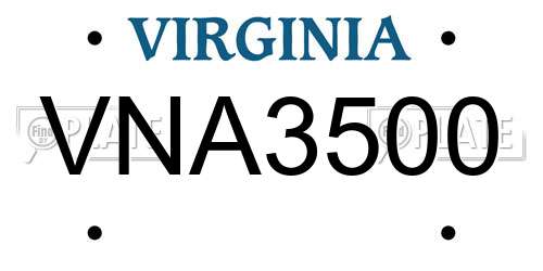 VNA3500 Virginia License Plate