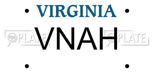 VNAH Virginia License Plate