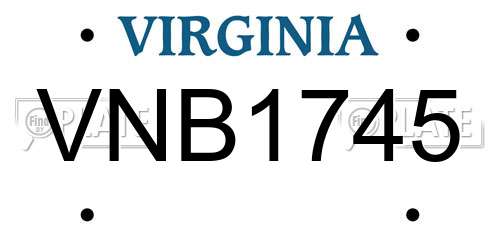 VNB1745 Virginia License Plate