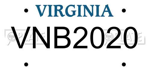VNB2020 Virginia License Plate