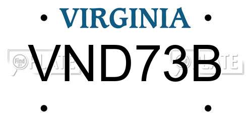 VND73B Virginia License Plate