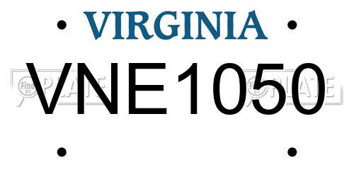 VNE1050 Virginia License Plate