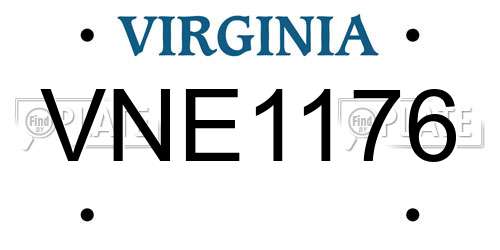 VNE1176 Virginia License Plate