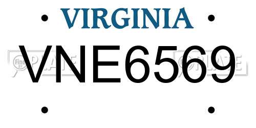VNE6569 Virginia License Plate