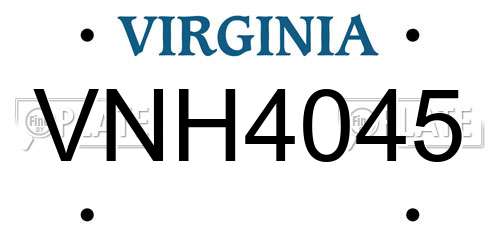 VNH4045 Virginia License Plate