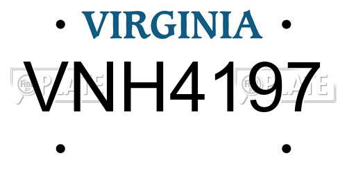 VNH4197 Virginia License Plate