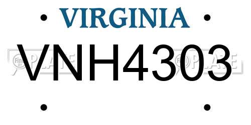 VNH4303 Virginia License Plate