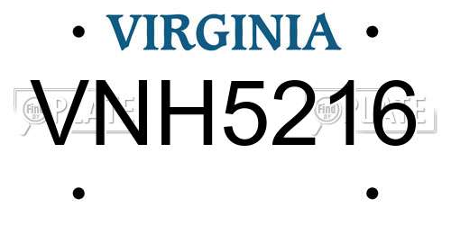 VNH5216 Virginia License Plate