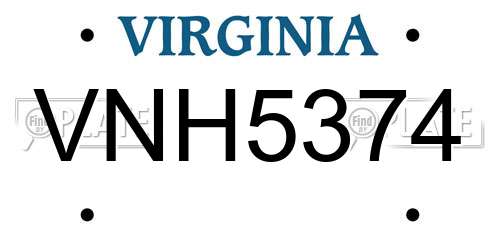 VNH5374 Virginia License Plate