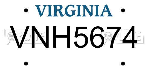 VNH5674 Virginia License Plate