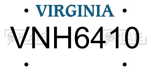 VNH6410 Virginia License Plate