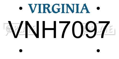 VNH7097 Virginia License Plate