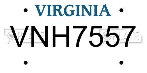 VNH7557 Virginia License Plate