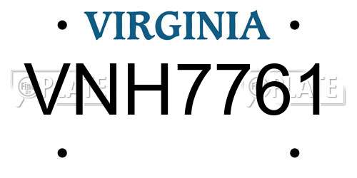 VNH7761 Virginia License Plate