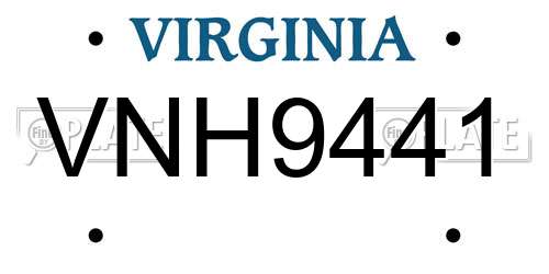 VNH9441 Virginia License Plate