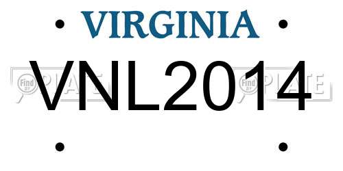 VNL2014 Virginia License Plate