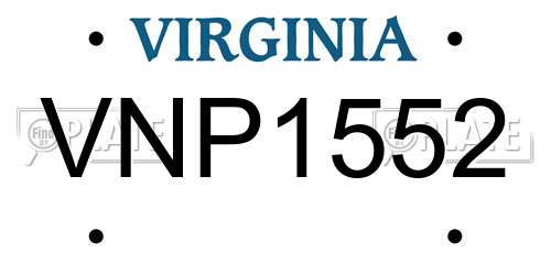 VNP1552 Virginia License Plate