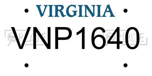 VNP1640 Virginia License Plate