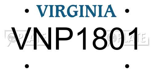 VNP1801 Virginia License Plate