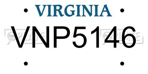 VNP5146 Virginia License Plate