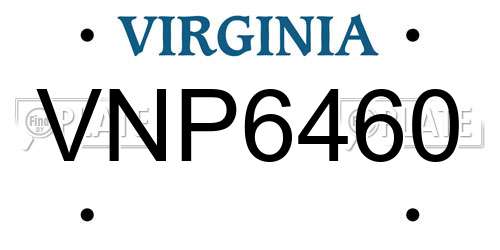 VNP6460 Virginia License Plate