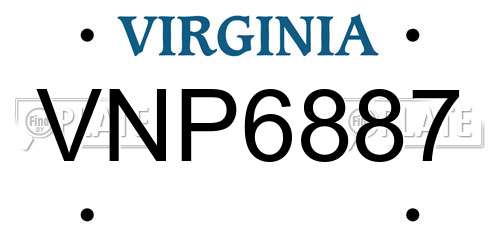 VNP6887 Virginia License Plate