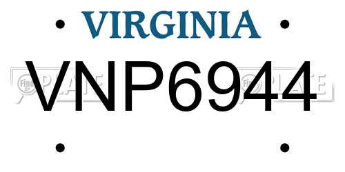 VNP6944 Virginia License Plate