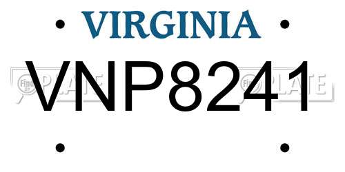 VNP8241 Virginia License Plate