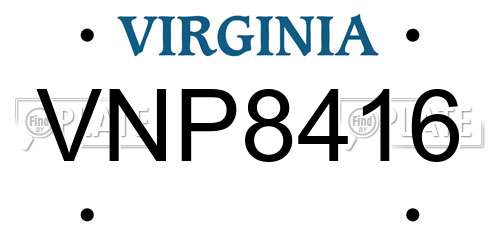 VNP8416 Virginia License Plate