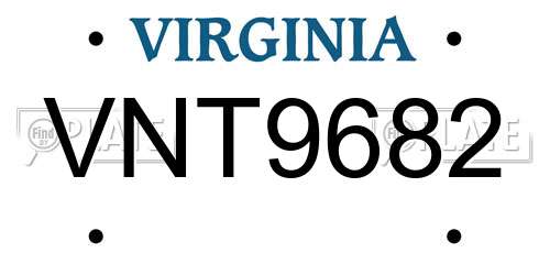 VNT9682 Virginia License Plate