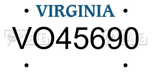 VO45690 Virginia License Plate