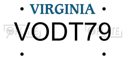 VODT79 Virginia License Plate