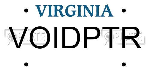 VOIDPTR Virginia License Plate