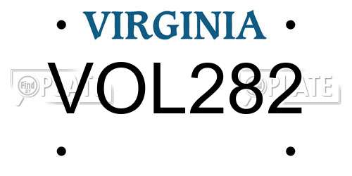 VOL282 Virginia License Plate