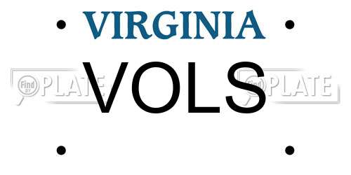 VOLS Virginia License Plate