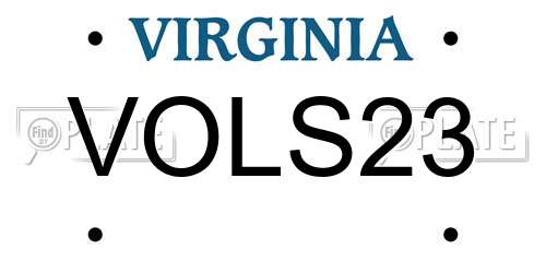 VOLS23 Virginia License Plate