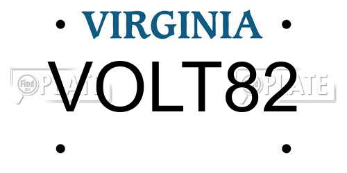 VOLT82 Virginia License Plate