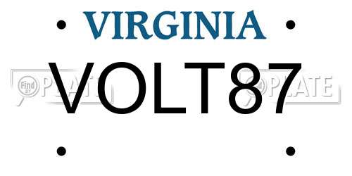 VOLT87 Virginia License Plate