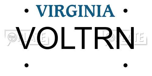 VOLTRN Virginia License Plate