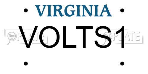 VOLTS1 Virginia License Plate