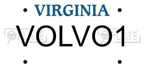 VOLVO1 Virginia License Plate