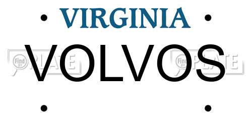 VOLVOS Virginia License Plate