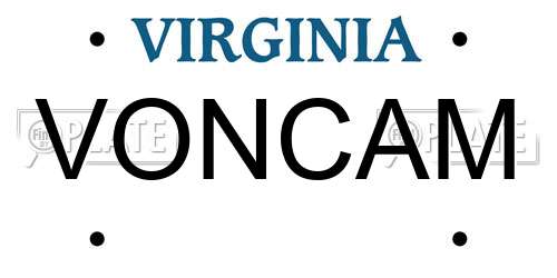 VONCAM Virginia License Plate